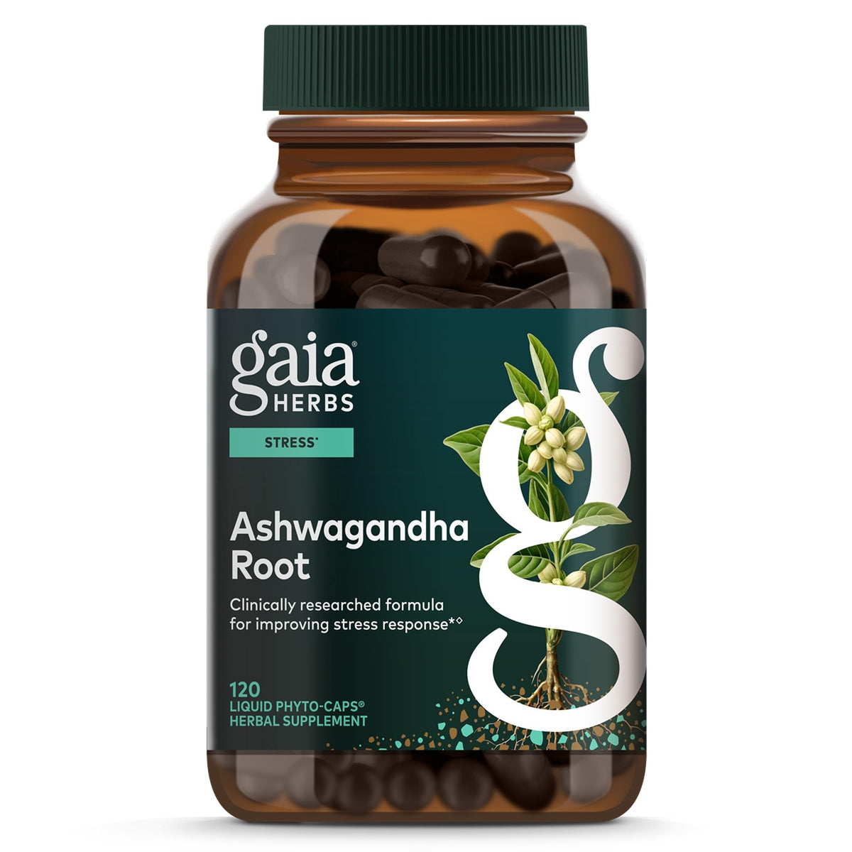 Gaia Herbs Ashwagandha Root 350 mg Stress Support - 120 Capsules