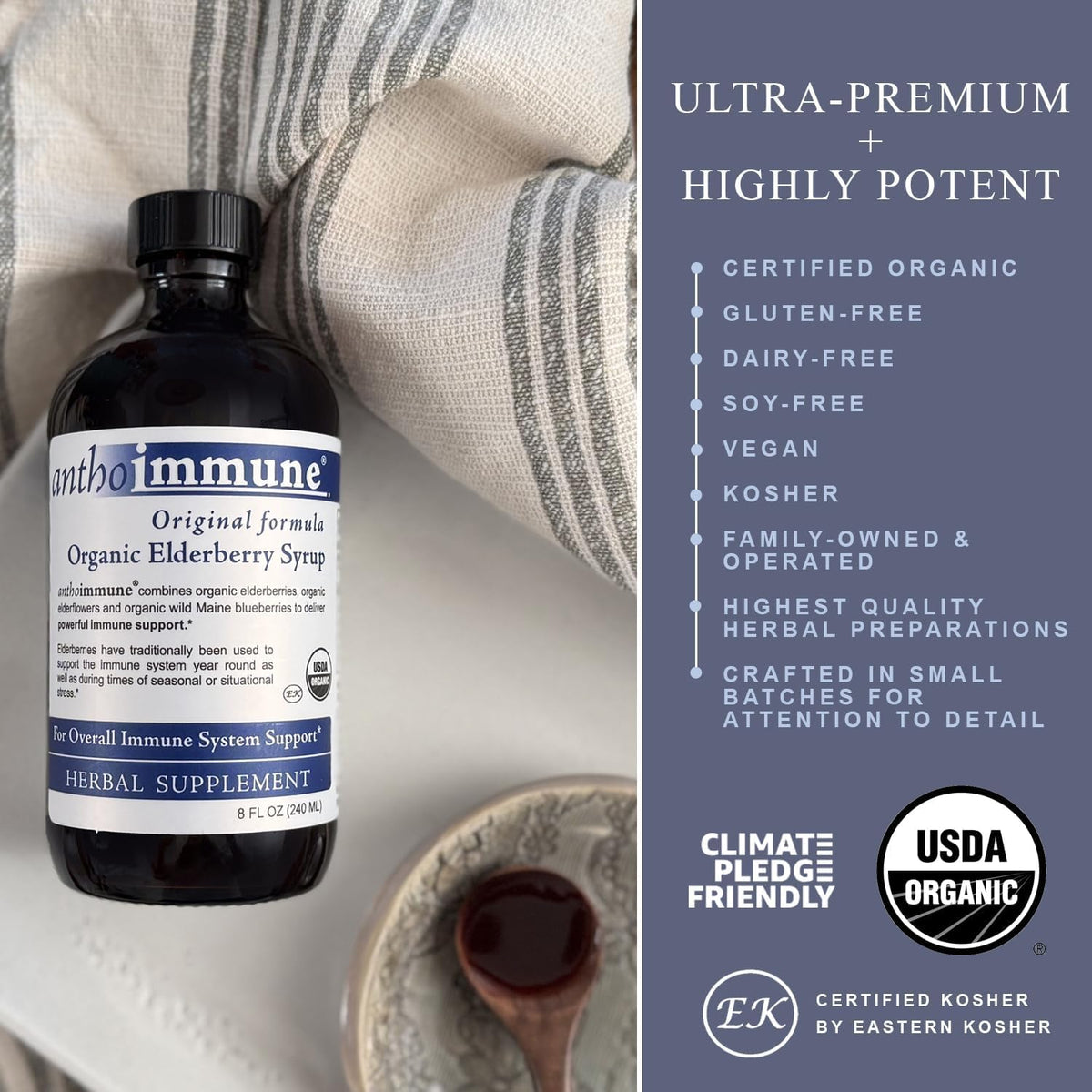 Maine Medicinals Organic Elderberry Syrup Immune Support - 4 oz - image 3