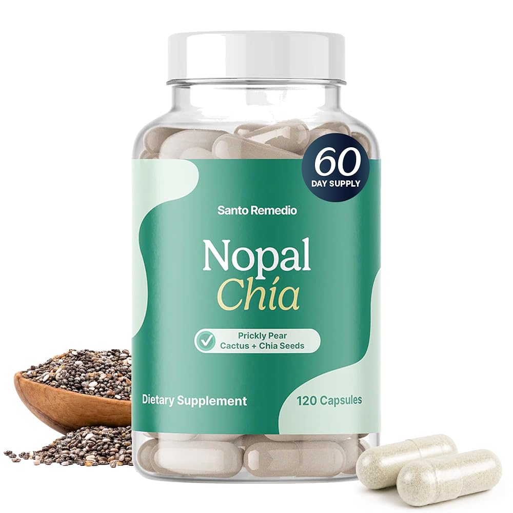 Santo Remedio Nopal Chia Daily Fiber Supplement - 120 Capsules