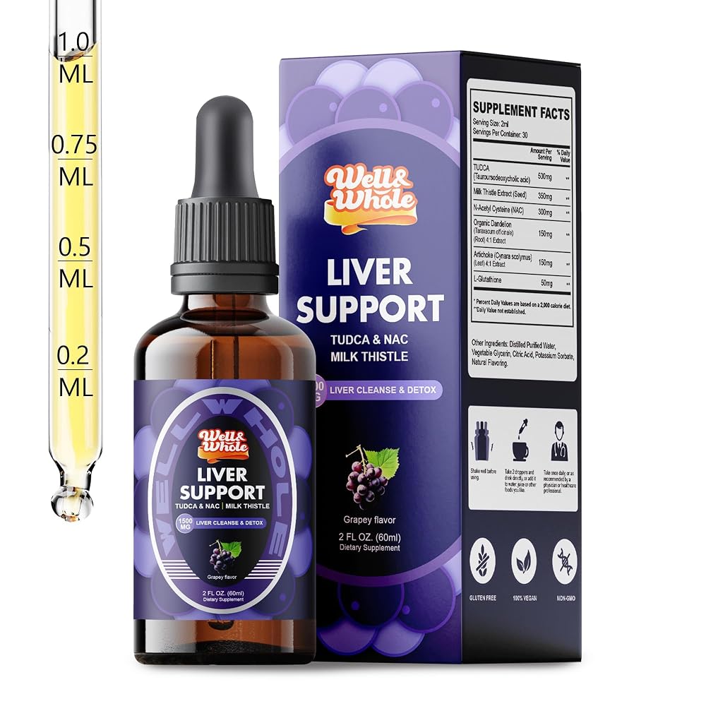 Well&Whole TUDCA Liquid Drops for Liver & Bile Support - 60mL
