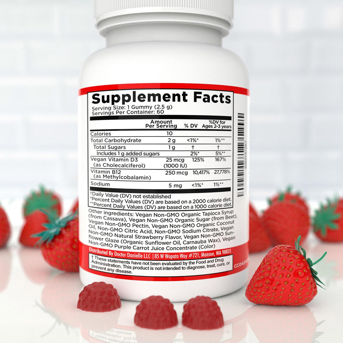 Doctor Danielle Vitamin D3 & B12 Gummies - 60 Gummies - image 3