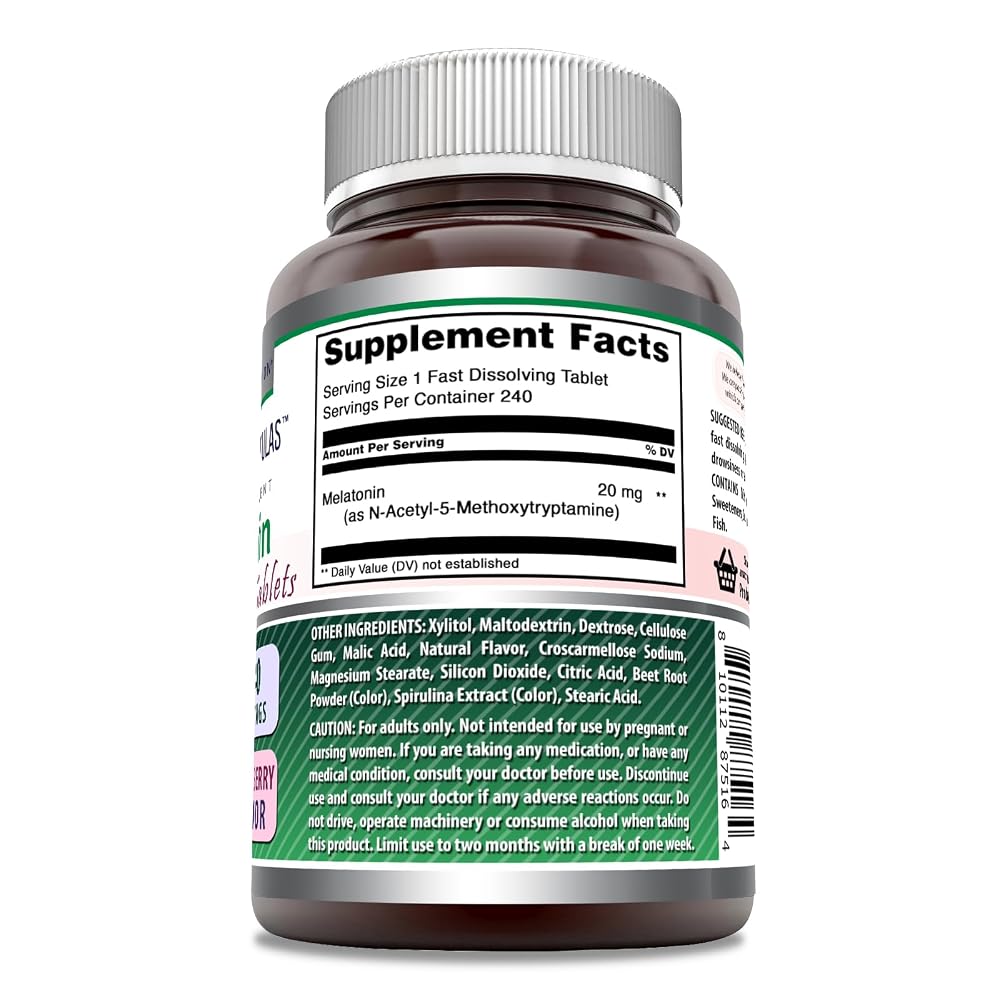 Amazing Nutrition Melatonin 20 mg Fast Dissolving Tablets - 240 Tablets - image 2