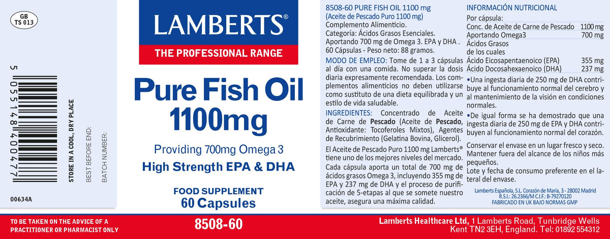 Lamberts Pure Fish Oil - 60 Capsules - image 2