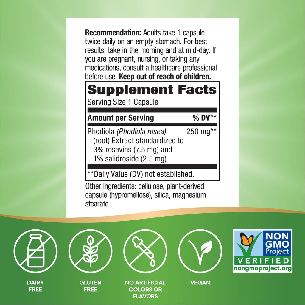 Nature's Way Rhodiola 250mg - 60 Capsules - image 5