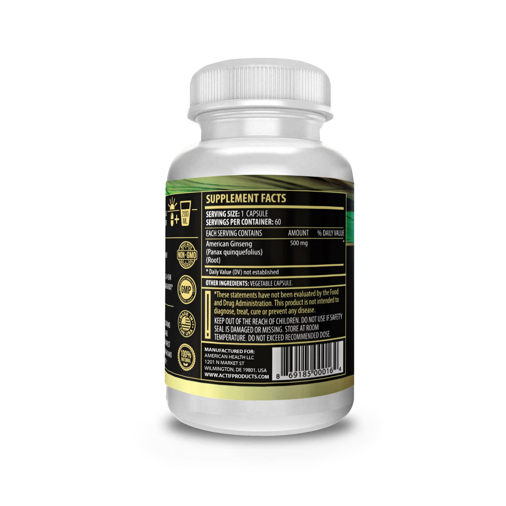 ACTIF American Ginseng 10 Year Old 500mg - 1 Capsules - image 5