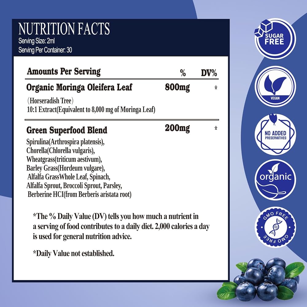 Vita PLynxera Raw Moringa Liquid Drops 8000 mg