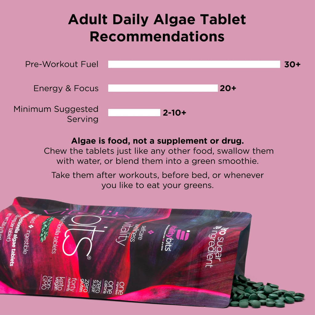 ENERGYBITS VITALITYbits Organic Blended Spirulina & Chlorella Algae