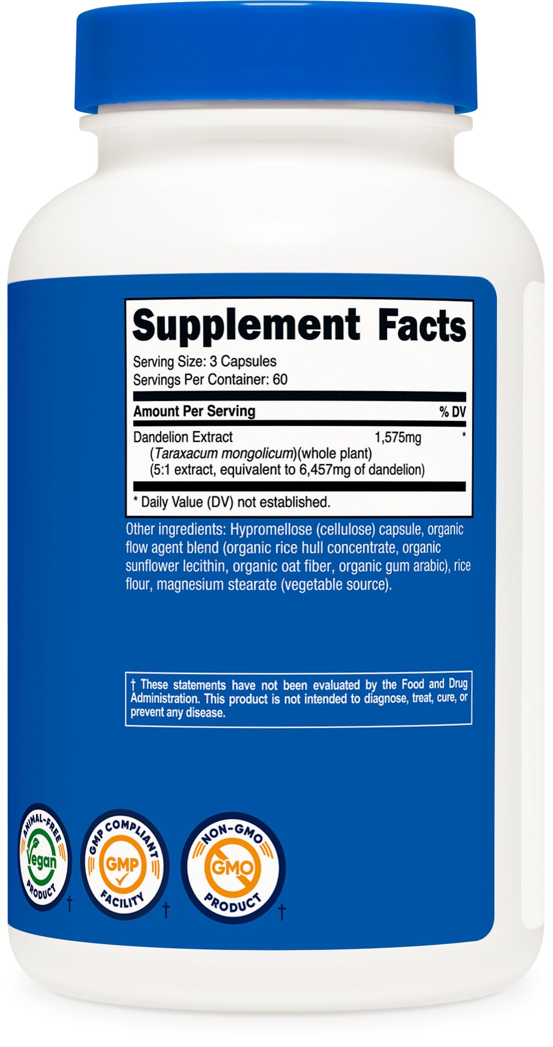 Nutricost Dandelion Root 525mg