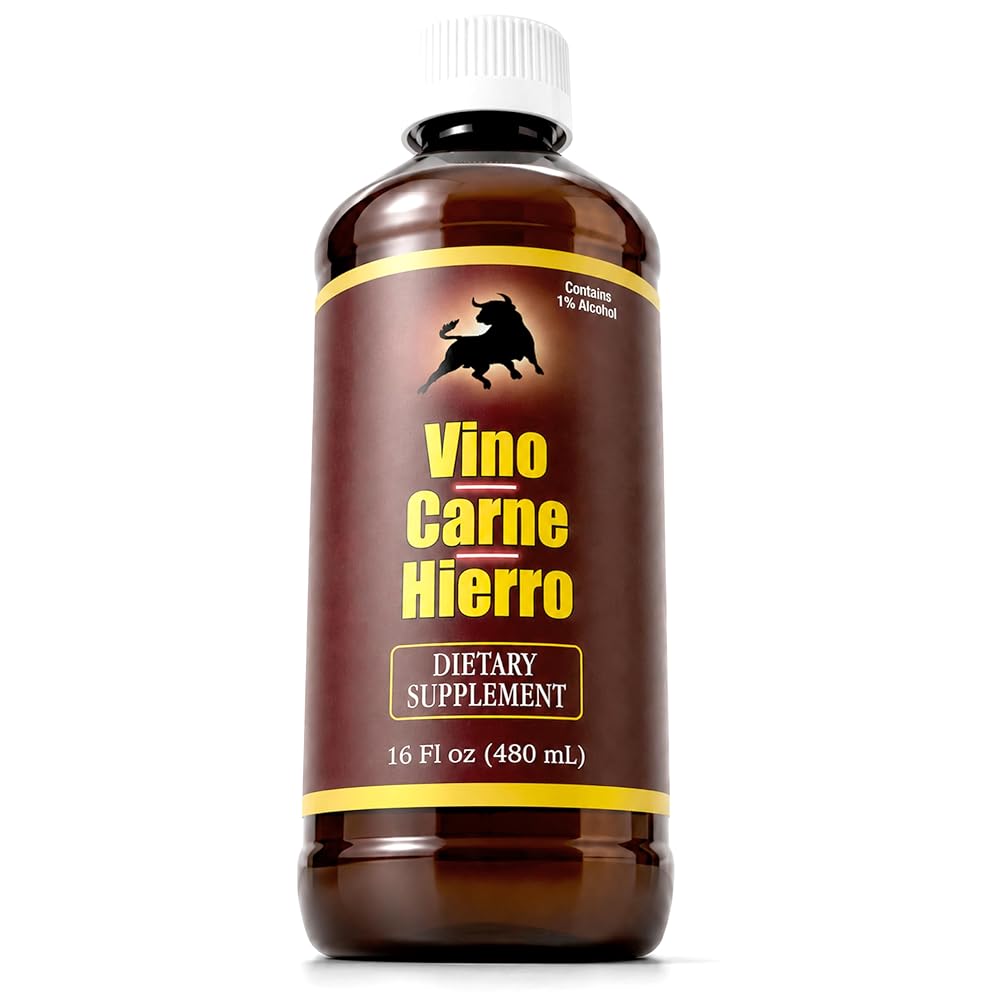 Vino Carne Hierro Liquid Iron Supplement with B-Complex - 16 fl oz