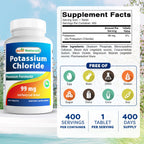 Best Naturals Potassium Chloride 99mg - 400 Tablets - image 2