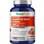 NusaPure Grapefruit Seed Extract 500mg - 150 Vegetarian Capsules