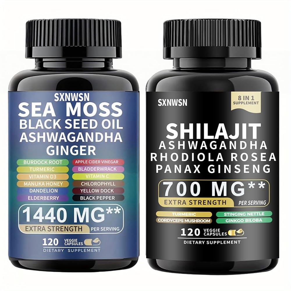 SXNWSN Shilajit Complex + Sea Moss Complex Set - 240 Capsules