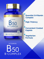 Carlyle Vitamin B50 Complex - 180 Vegetarian Caplets - image 3