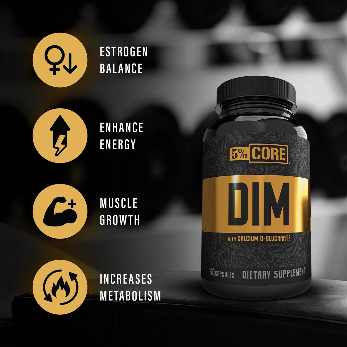 5% Nutrition Core DIM Supplement for Estrogen Support - 60 Capsules - image 3