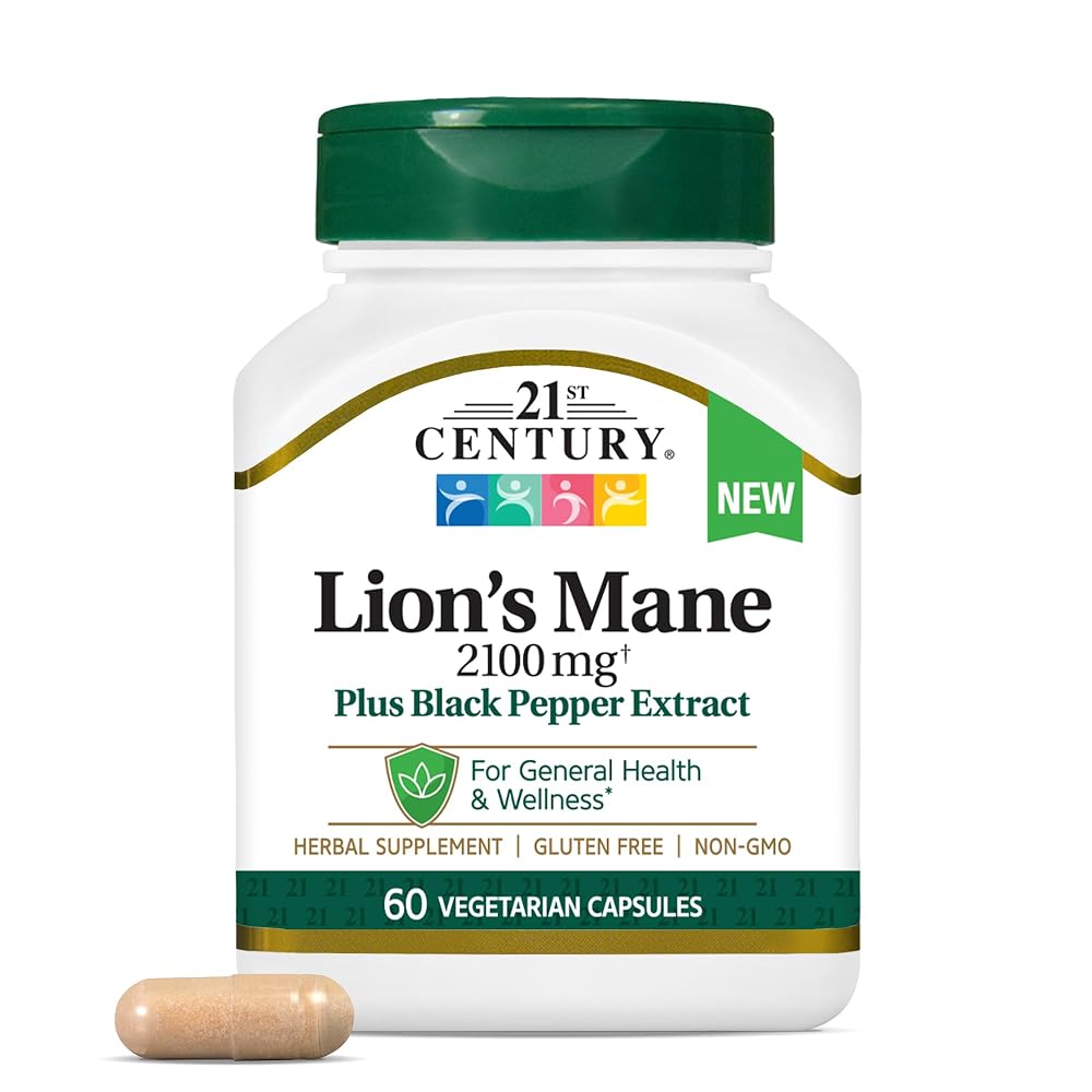 21st Century Lion's Mane 2,100mg with Black Pepper - 60 Capsules