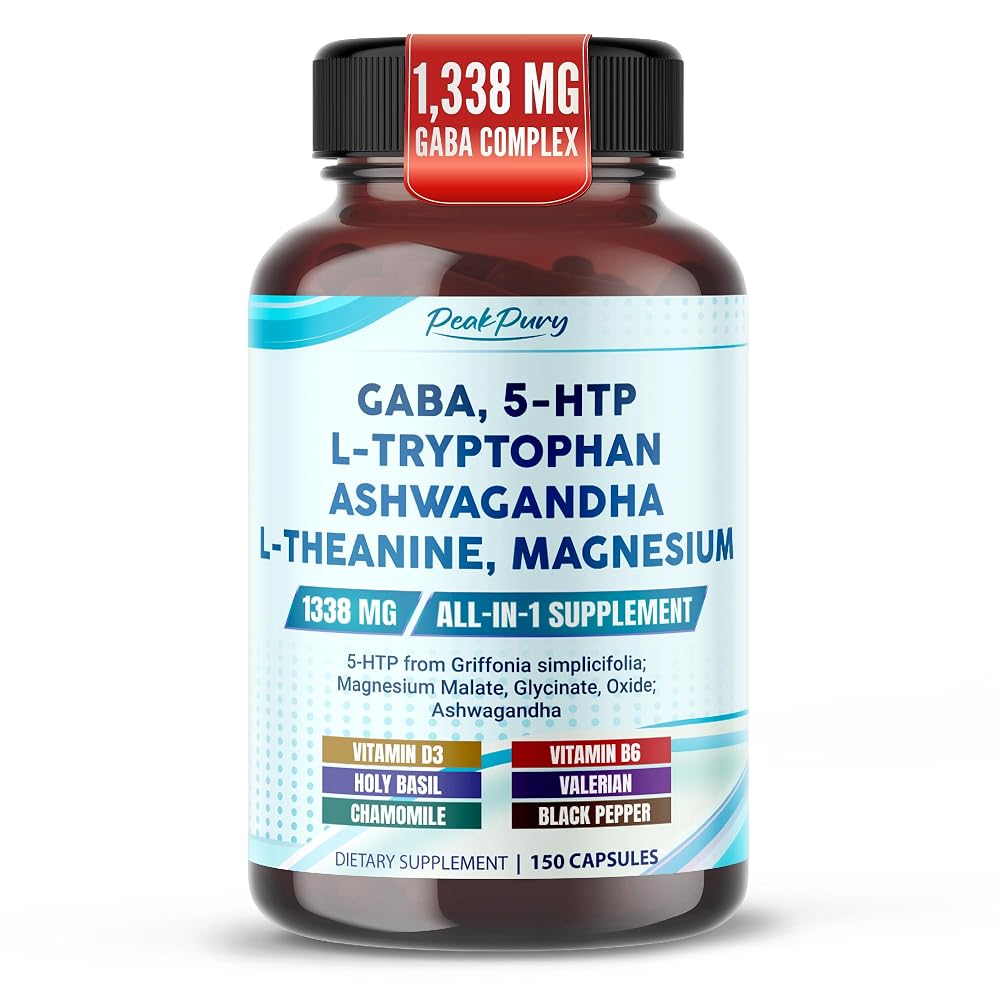 PeakPury GABA Complex 1,338 mg with L-Theanine - 150 Capsules