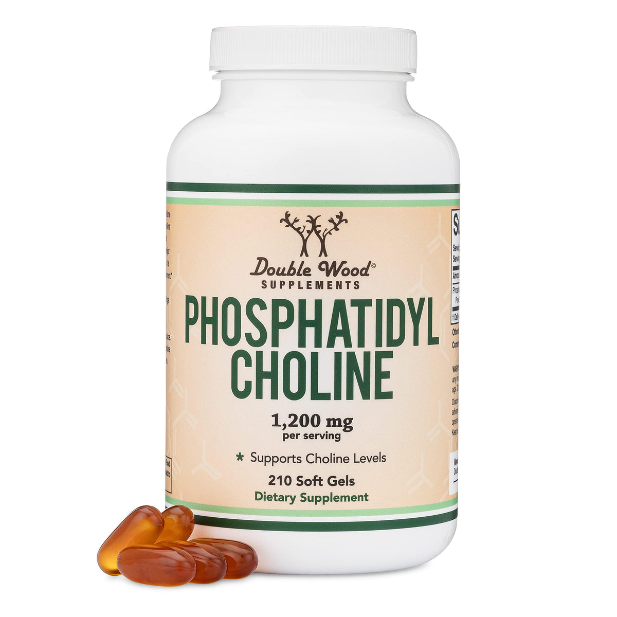 Double Wood Supplements Phosphatidyl Choline 1,200mg - 210 Softgels