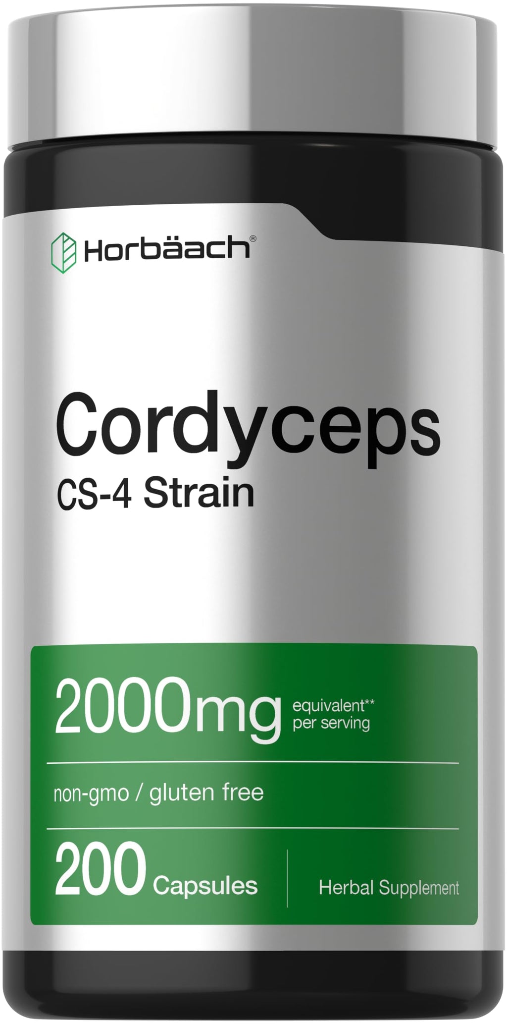 Horbäach Cordyceps Mushroom Capsules CS-4 Strain - 200 Count
