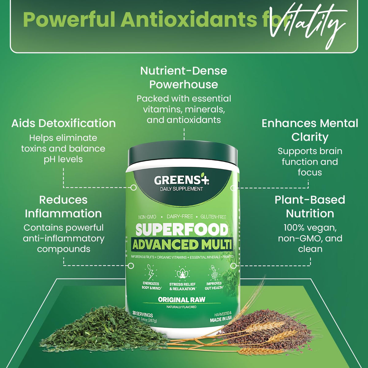 Greens+ Advanced Multi Raw Superfood Powder - 9.4 oz - image 2