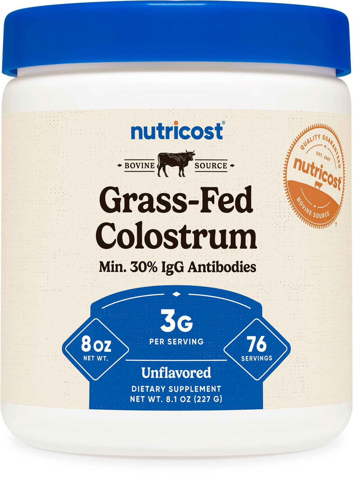 Nutricost Colostrum Powder Immune Support - 8 oz