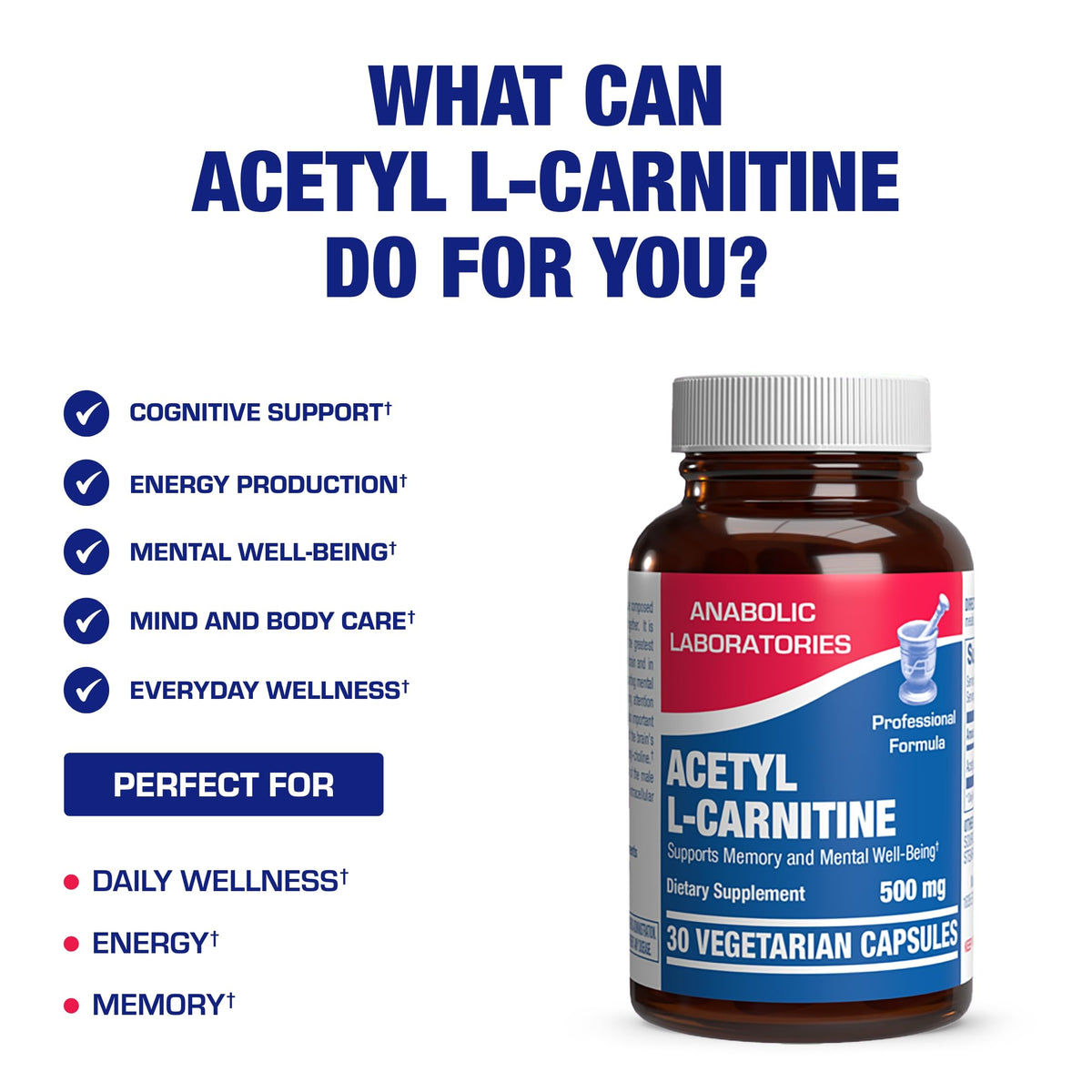 Anabolic Laboratories Acetyl L-Carnitine 500mg - 30 Vegetarian Capsules - image 5