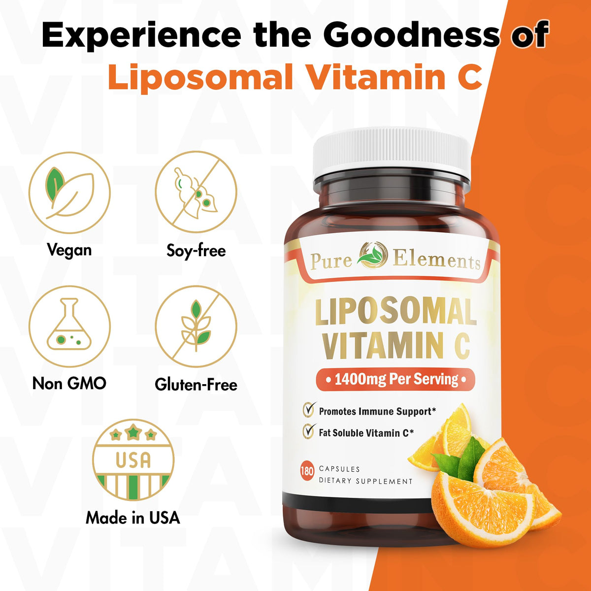 Pure Organic Elements Liposomal Vitamin C Capsules - 180 Count - image 4