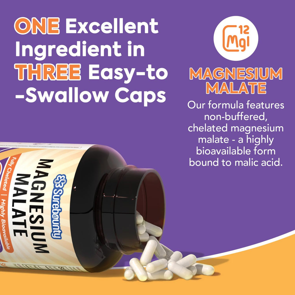 Surebounty Magnesium Malate 230mg - 90 Vegan Capsules - image 3
