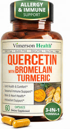 Vimerson Health Quercetin with Bromelain Turmeric Curcumin - 60 Capsules