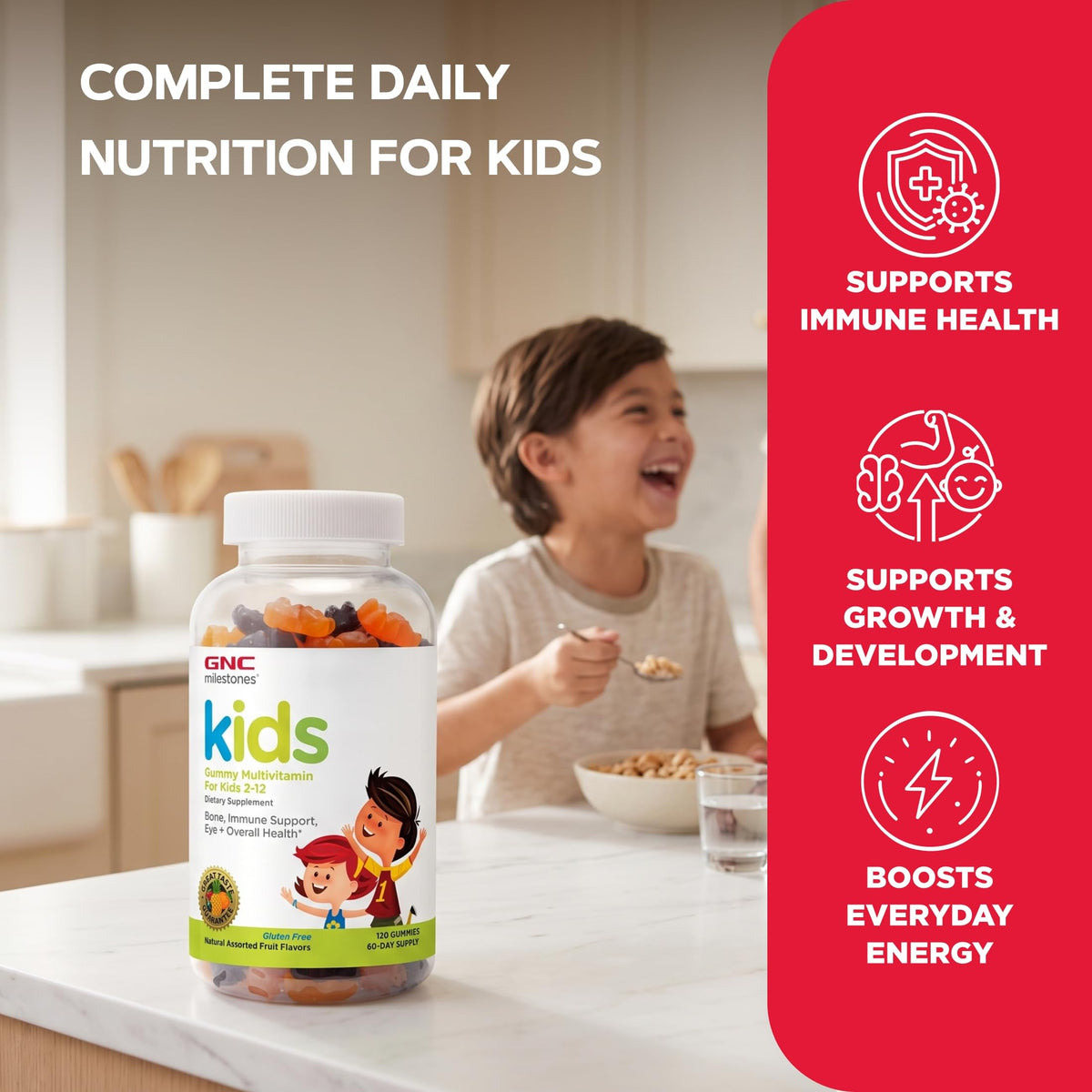 GNC Milestones Kids Multi Gummy with 11 Essential Nutrients - 120 Gummies - image 4