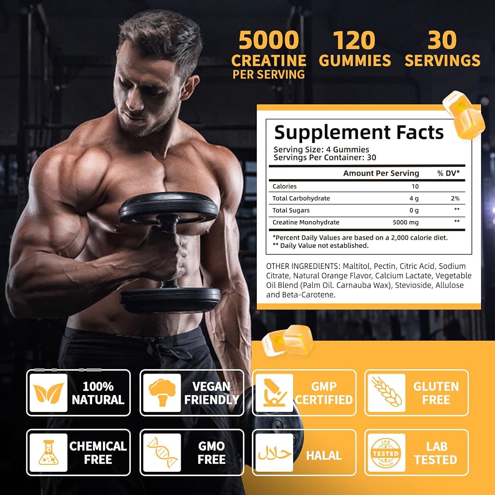 Wellcatcher Creatine Monohydrate Gummies 5000mg - 120 Count - image 4