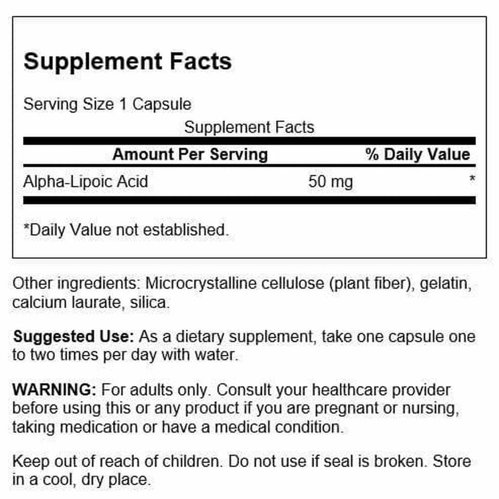 Swanson Alpha Lipoic Acid 50 mg for Cellular Energy - 120 Capsules - image 2