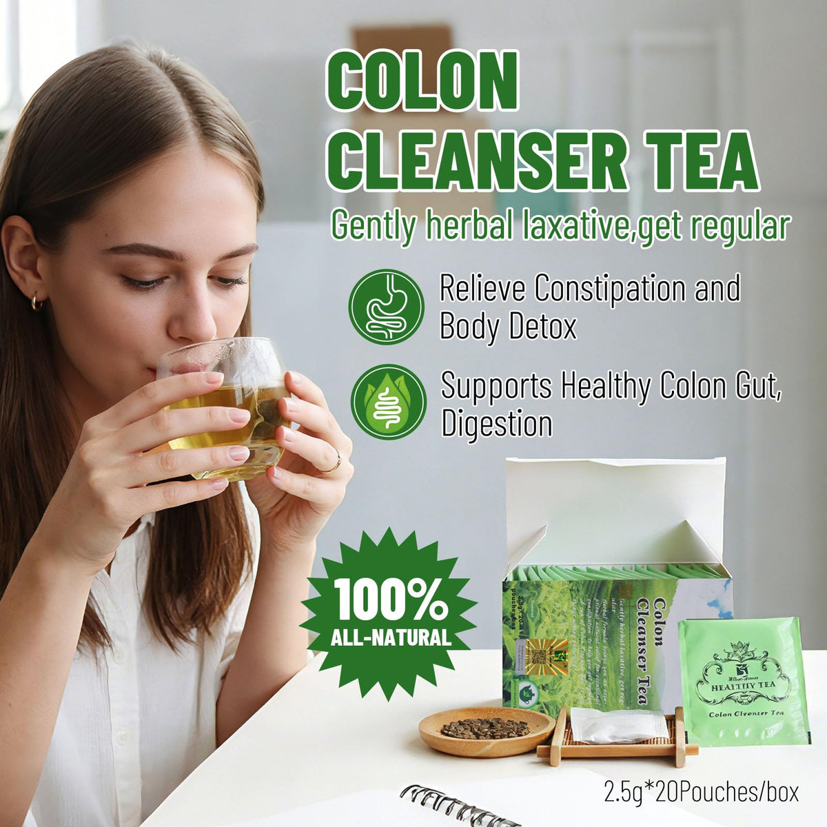 Wins Town Colon Cleanser Tea Herbal Blend - 20 Teabags - image 2