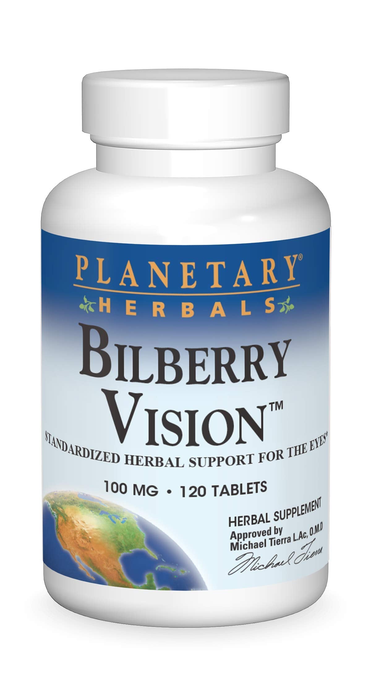 Planetary Herbals Bilberry Vision Tablets - 120 Count