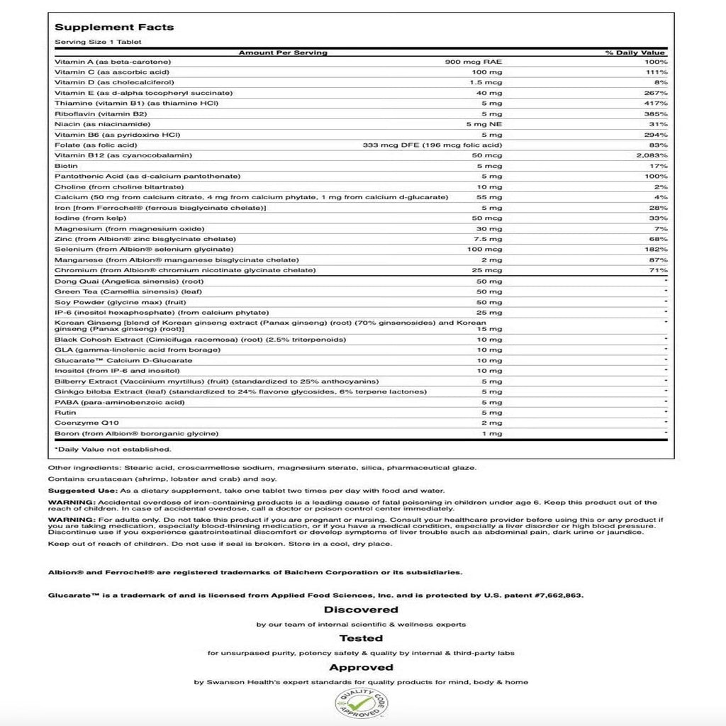 Swanson Multi Women's Prime Multivitamin - 90 Tablets - image 2