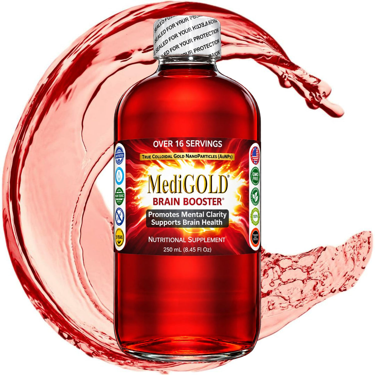 MediGOLD True Colloidal Gold AuNP Supplement - 250 mL