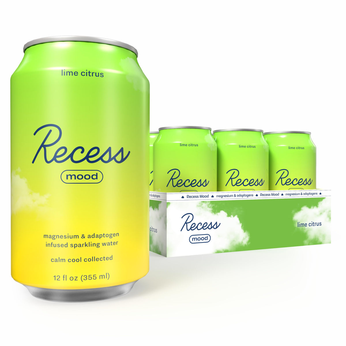 Recess Mood Calm Drink Lime Citrus - 12 Pack