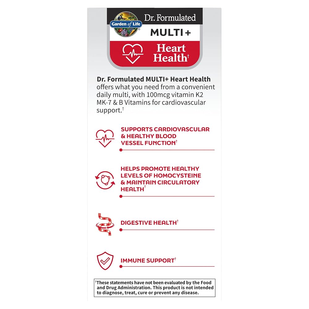 Garden of Life Dr. Formulated Multi+ Heart Health Multivitamin - 30 Capsules - image 3