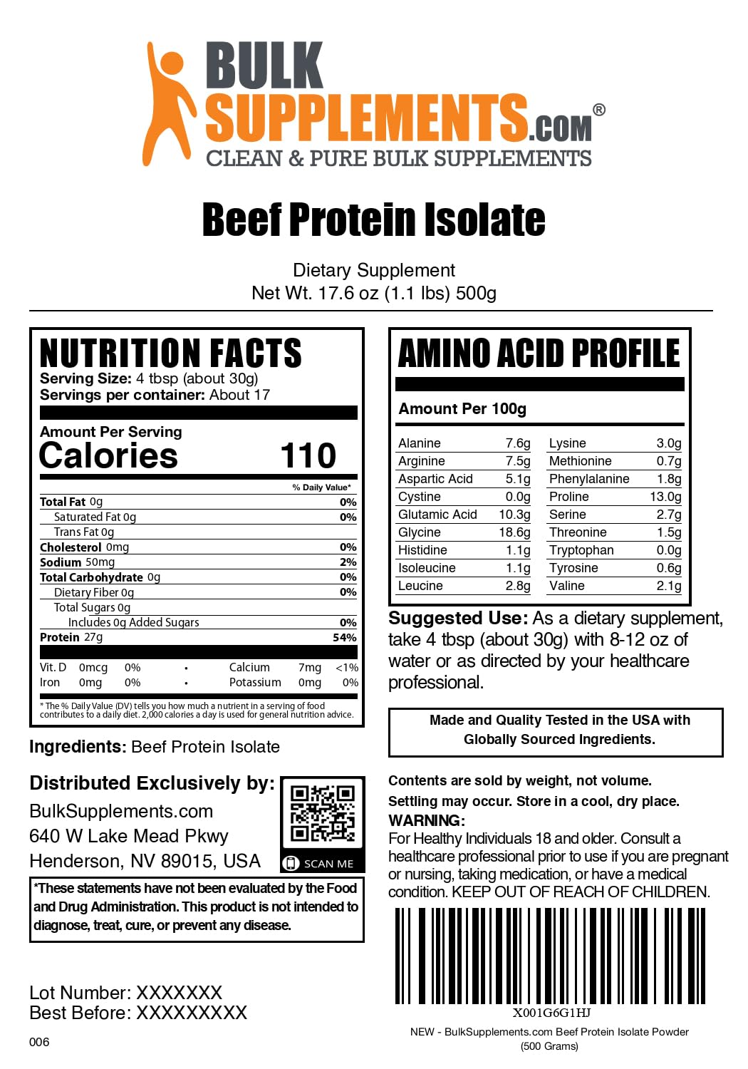 BulkSupplements.com Paleo Beef Protein Powder Isolate