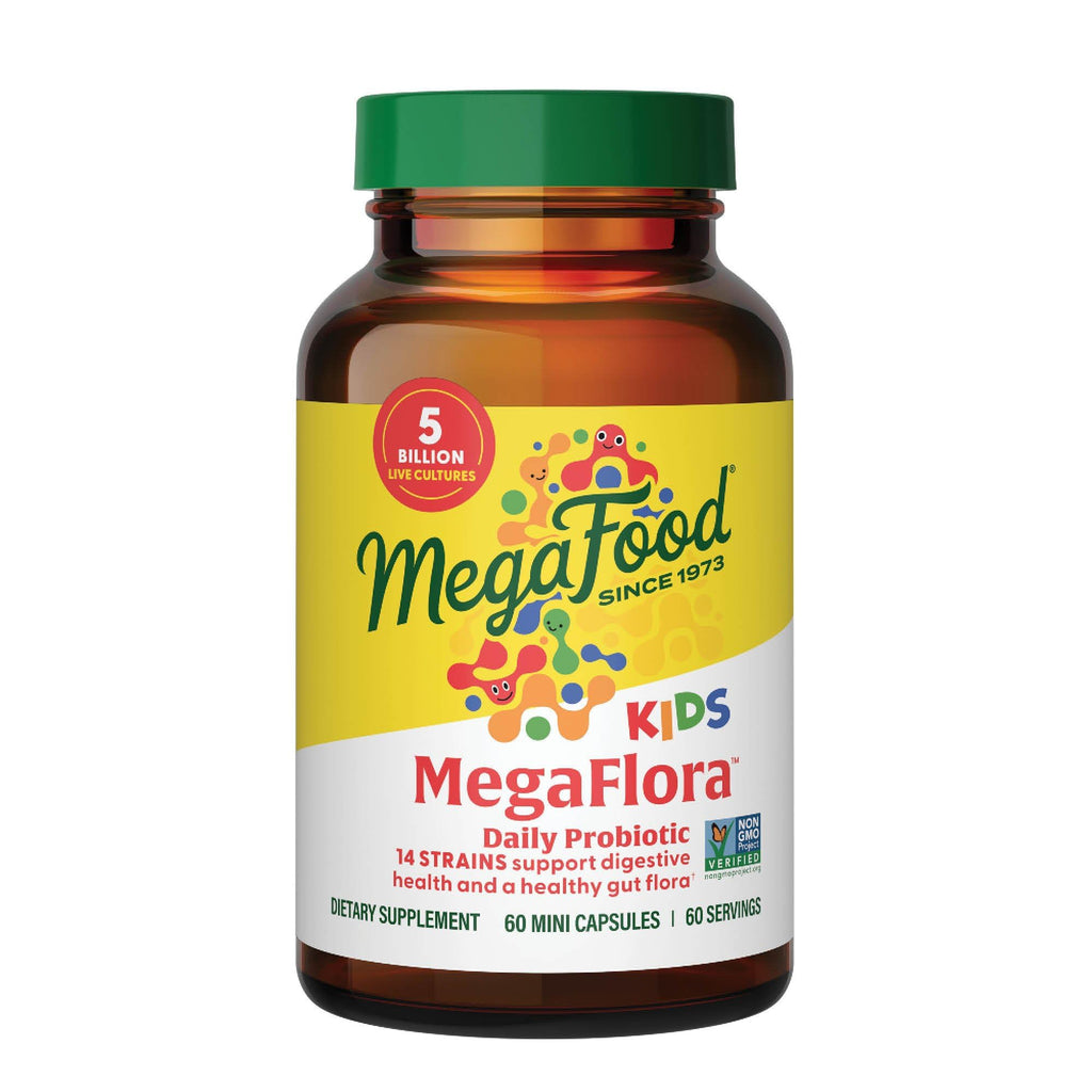 MegaFood MegaFlora Probiotics for Kids 5+ - 60 Mini Capsules