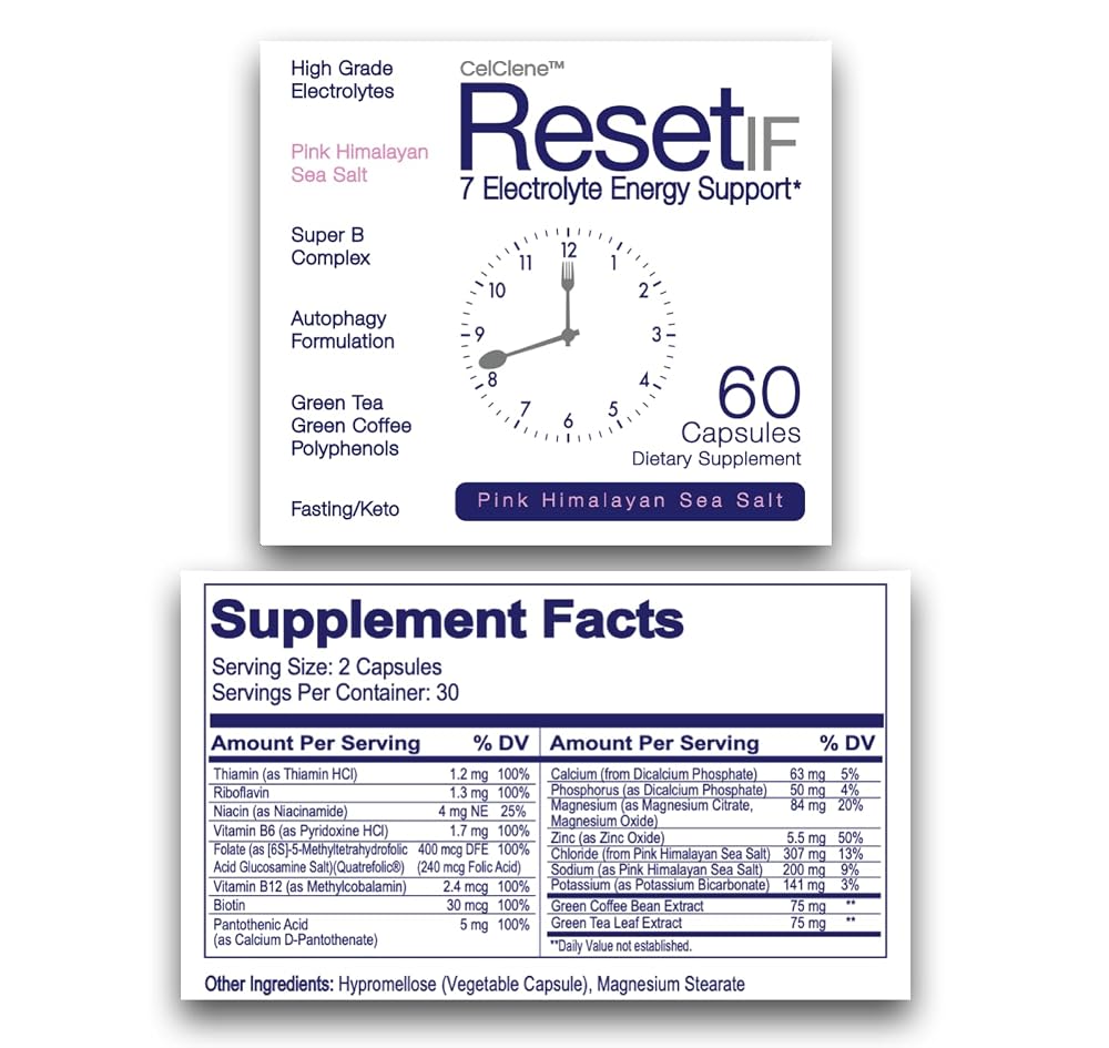 CELCLENE ResetIF Energy Electrolyte B12 Complex - 60 Capsules - image 5