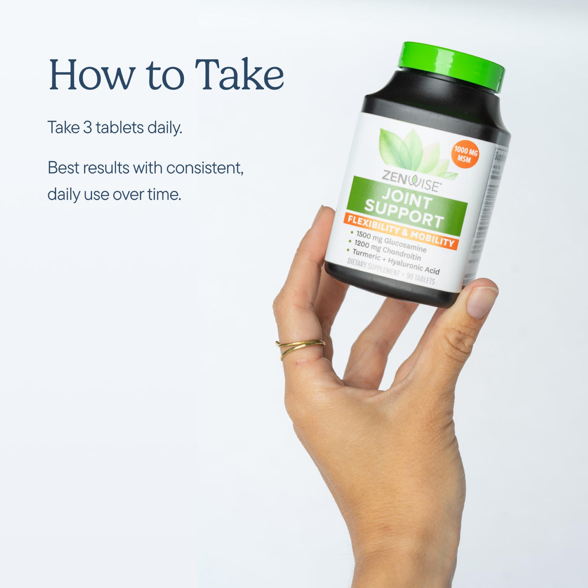 Zenwise Health Glucosamine Chondroitin MSM Joint Support - 90 Tablets - image 4