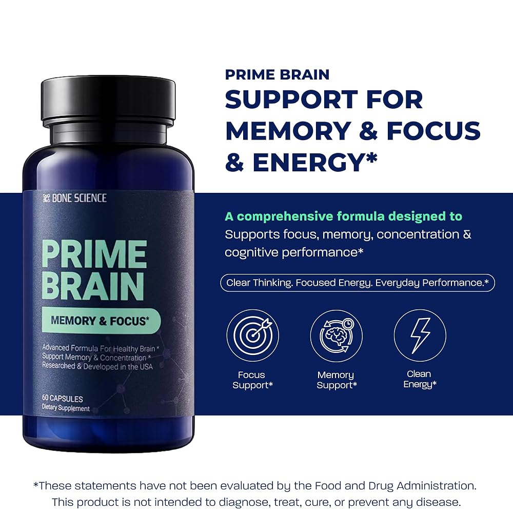 BONE SCIENCE Prime Brain Memory & Focus Supplement - 60 Capsules - image 2