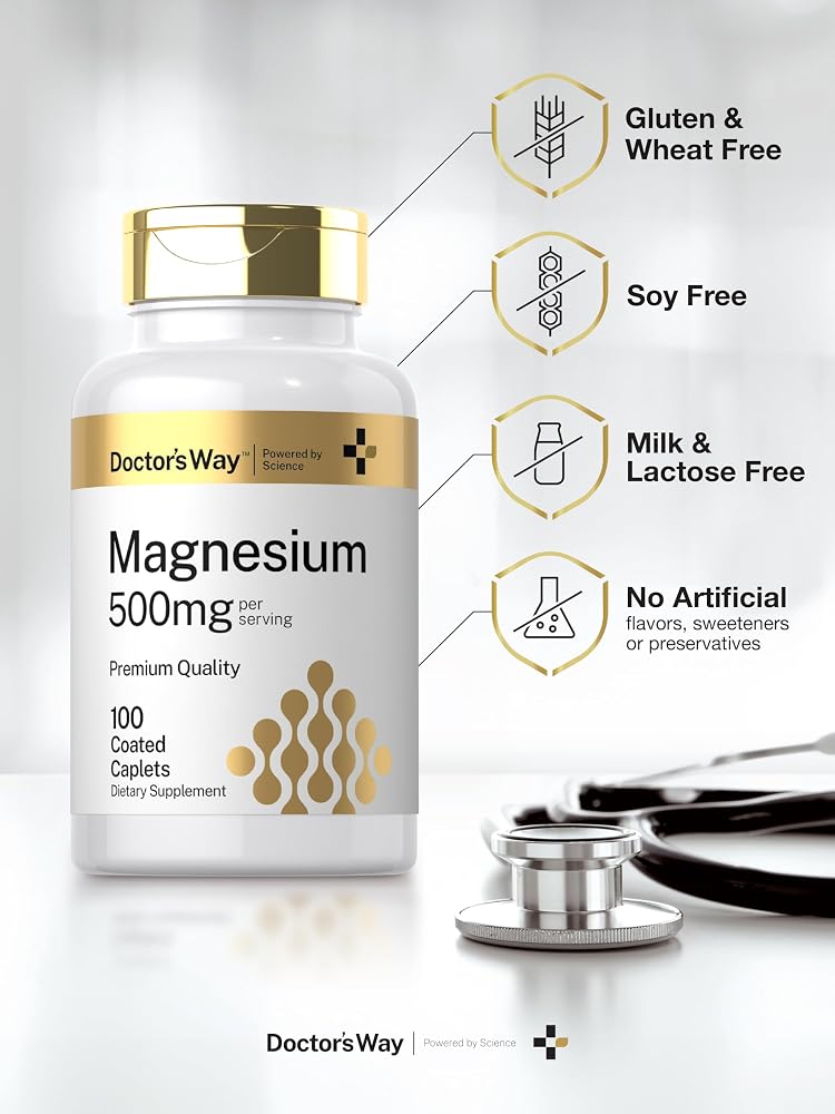 Doctor's Way Magnesium Supplement 500mg - 100 Caplets - image 5