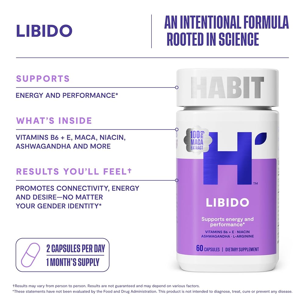 Health by Habit Capsule LIBIDO Vitamins Standard 60 PC Count Container