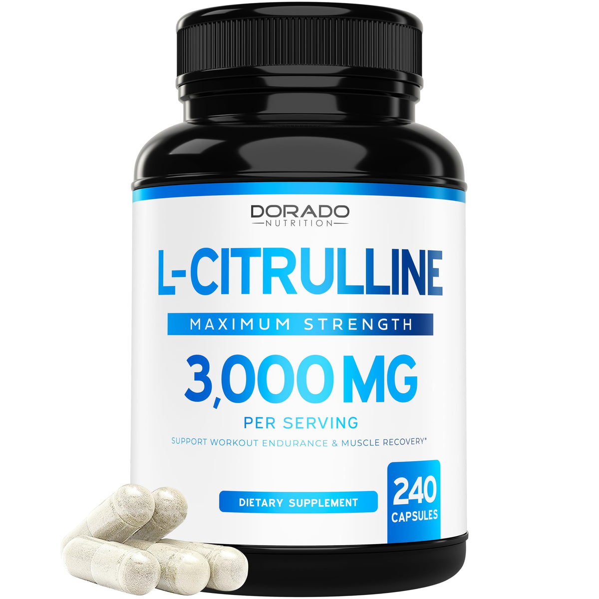 DORADO NUTRITION L-Citrulline 3000mg - 240 Capsules