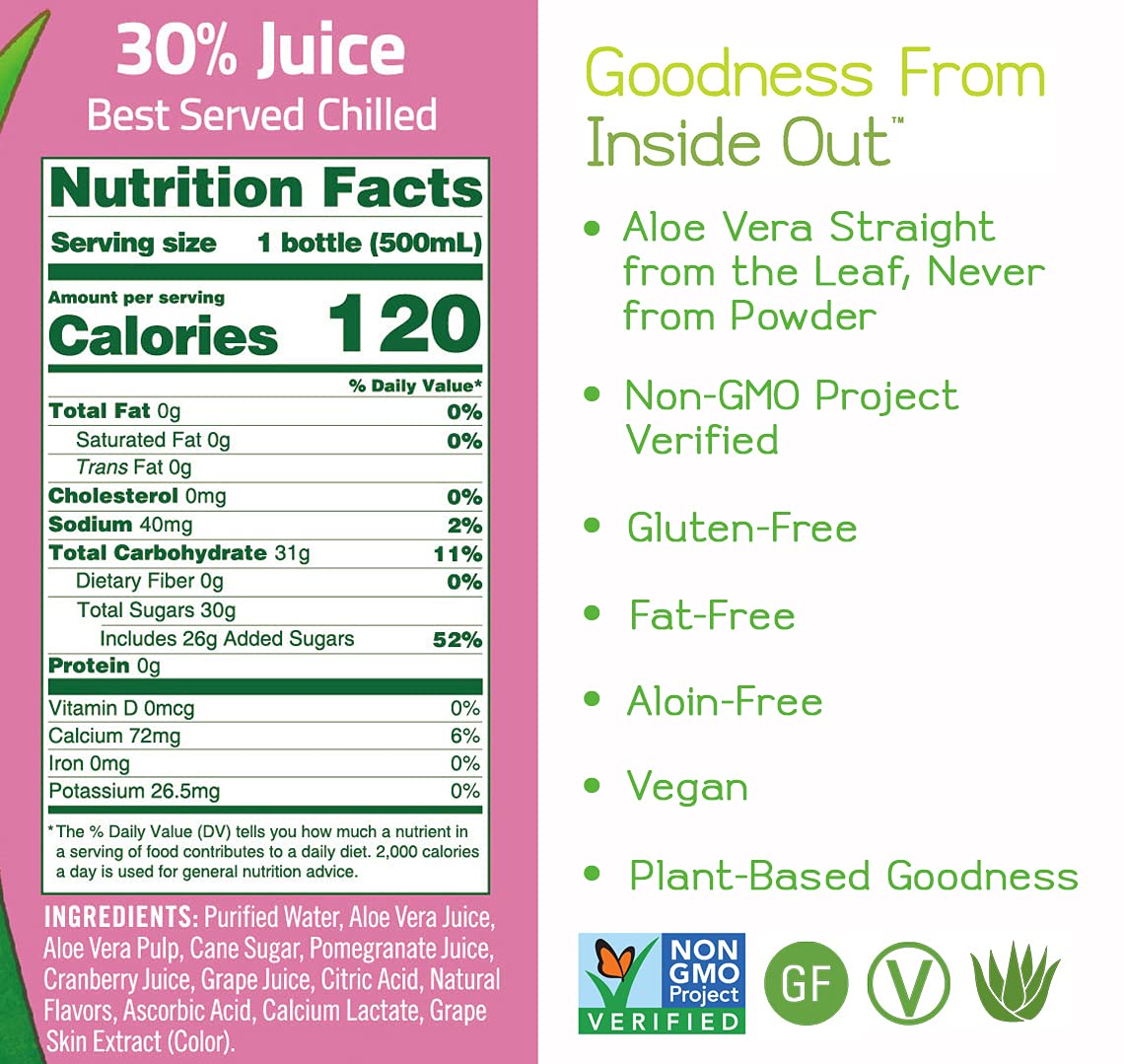 ALO Aloe Vera Drink Enrich Pomegranate Cranberry - 12 Pack - image 2
