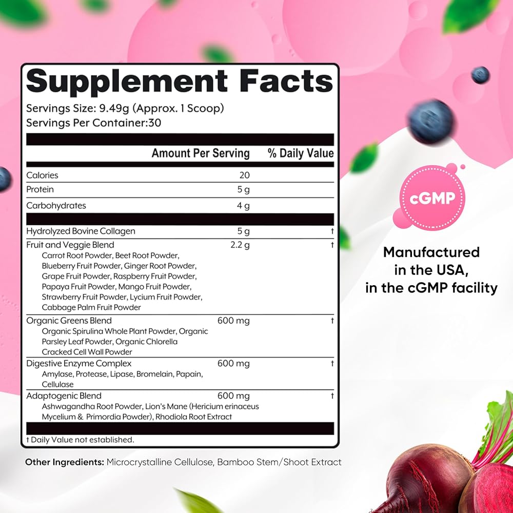 BEAUTY AND CUTIE Collagen Peptides with Superfoods Powder - 10.04 oz - image 2