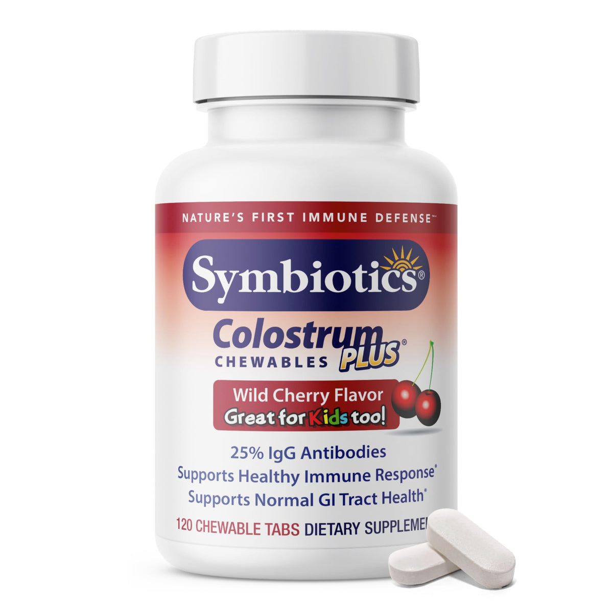 Symbiotics Colostrum Plus Chewables Cherry - 120 Count