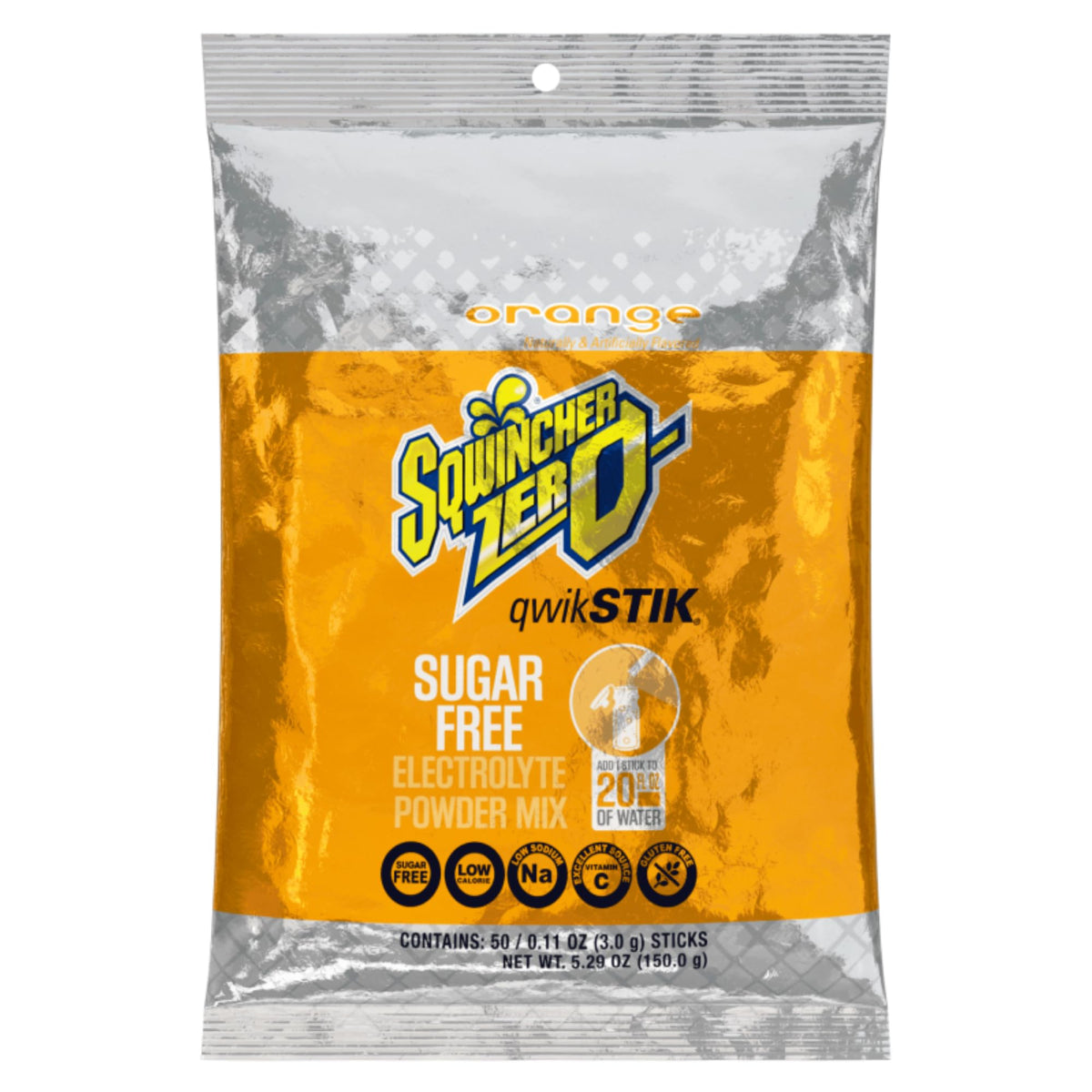 Sqwincher Zero Single Serve Qwik Stik Zero, 50 Sticks/Bag