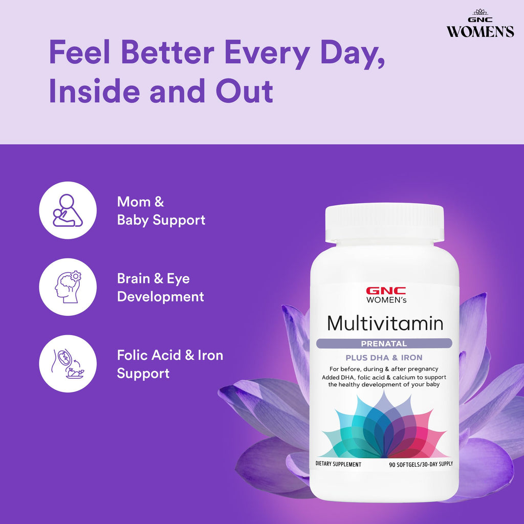 GNC Women's Prenatal Multivitamin with DHA & Iron - 90 Softgels - image 3